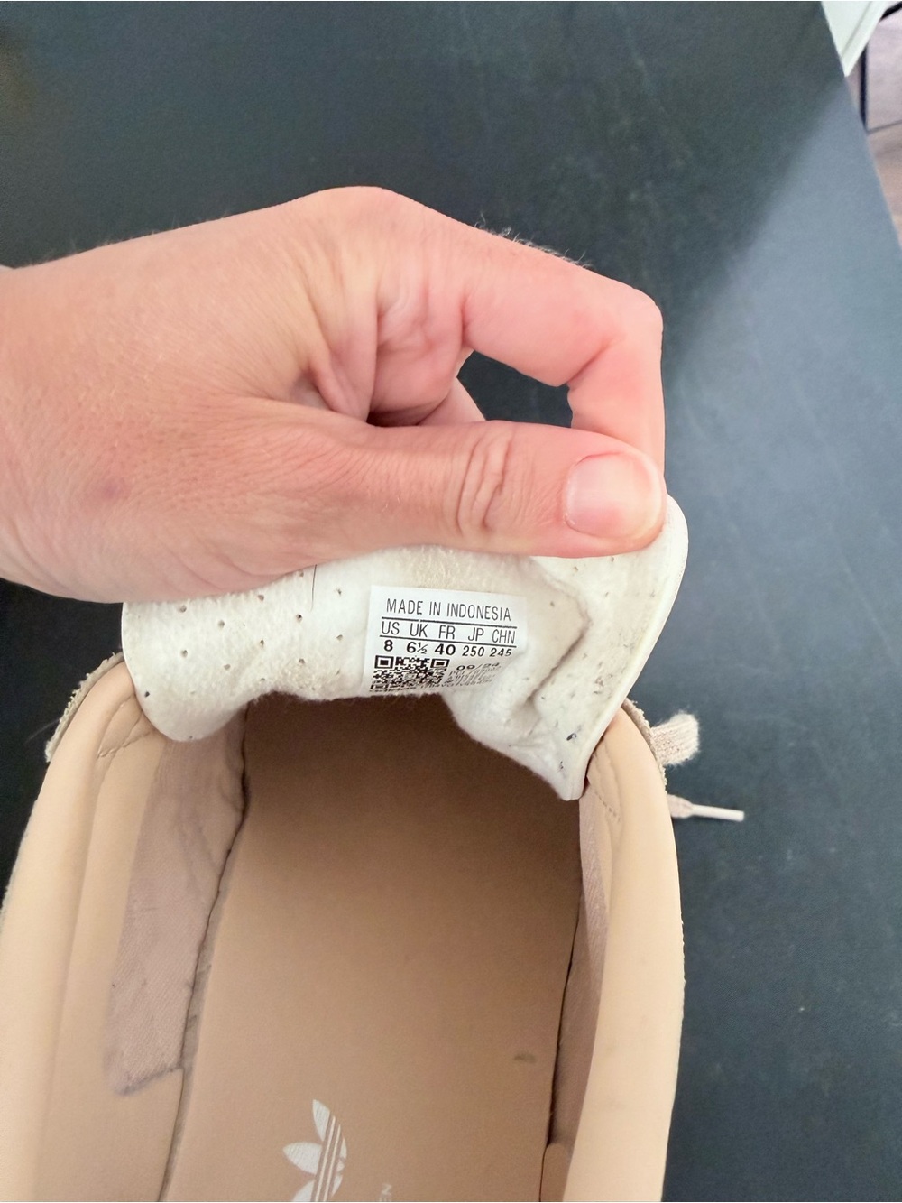 Adidas Gazelle Beige Suede Sneakers with White Stripes - Picture 6 of 6